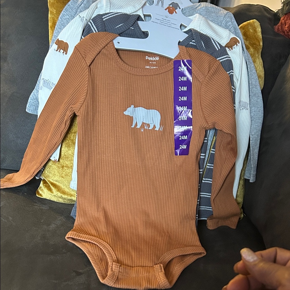 Peek Kids Rust Bear Bodysuit